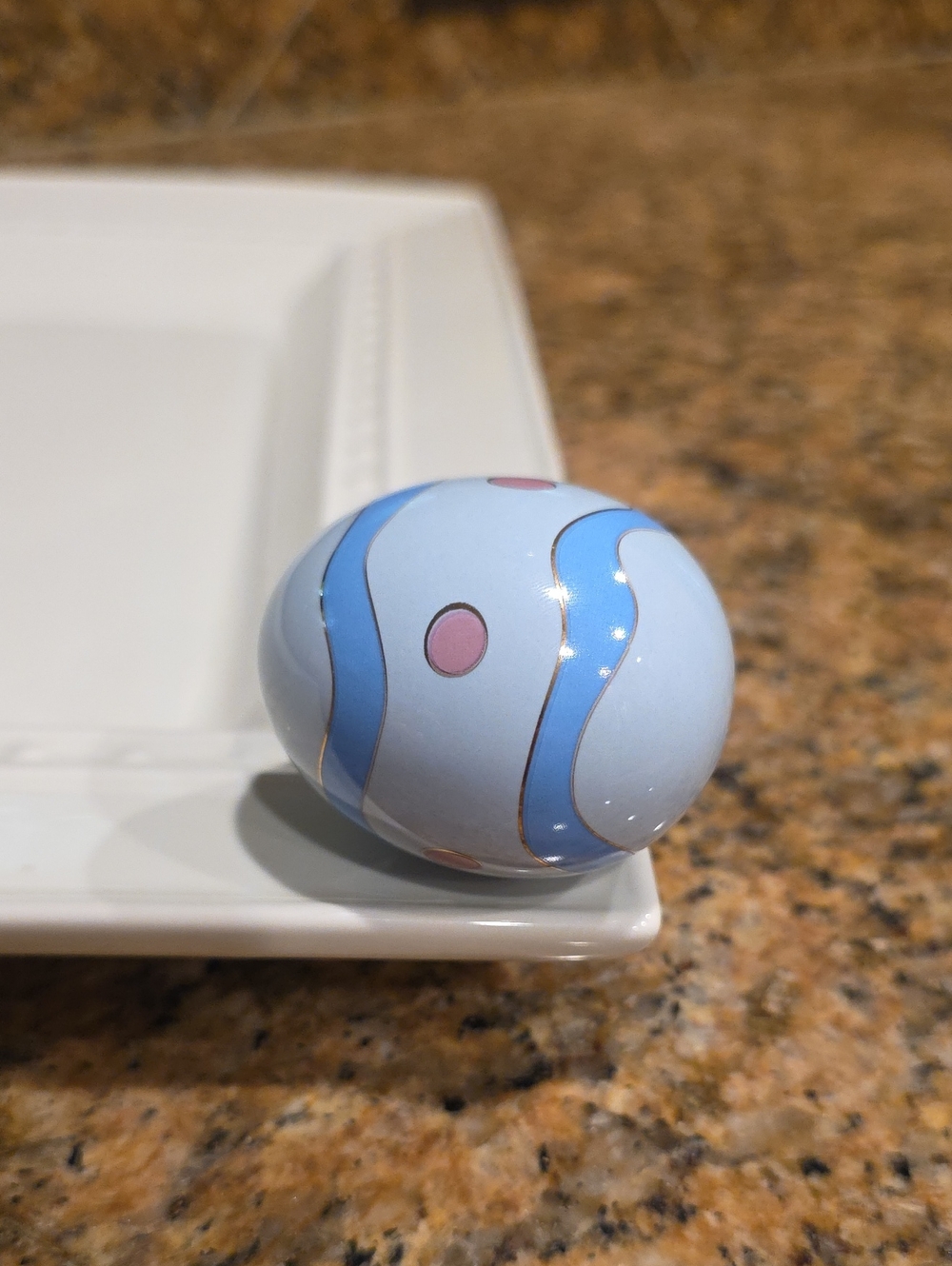 Nora Fleming Retired A95 Blue Wavy Easter Egg Charm